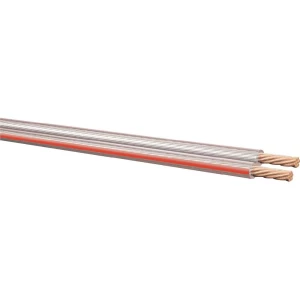 Dvožilni kabel za zvučnike Leoni 2 x 2.5 mm prozirna, crvena, roba na metre slika