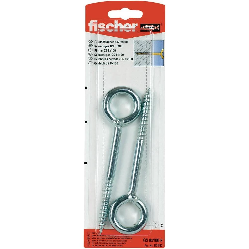 Vijci sa okom Fischer GS, 8mm, 80992, 1 paket slika