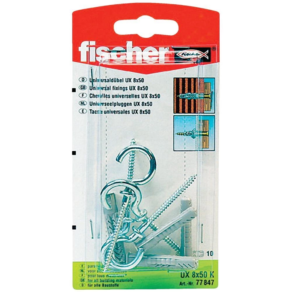 Univerzalni zidni umetci Fischer UX 8x50 RHK, 94249, najlon, 8mm, 1 paket slika
