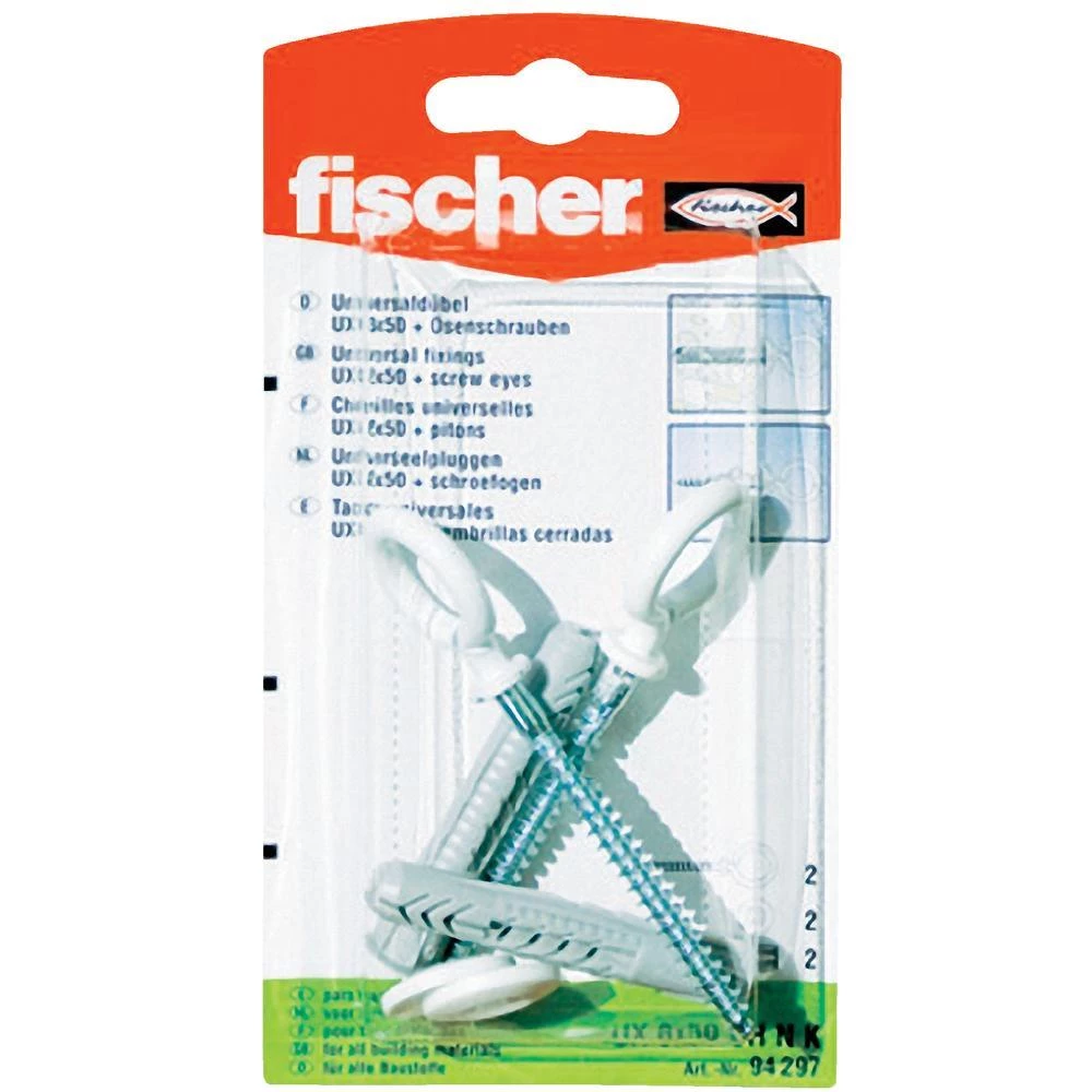 Univerzalni zidni umetci Fischer UX 8x50 OH N K, 94297, najlon, 8mm, 1 paket slika