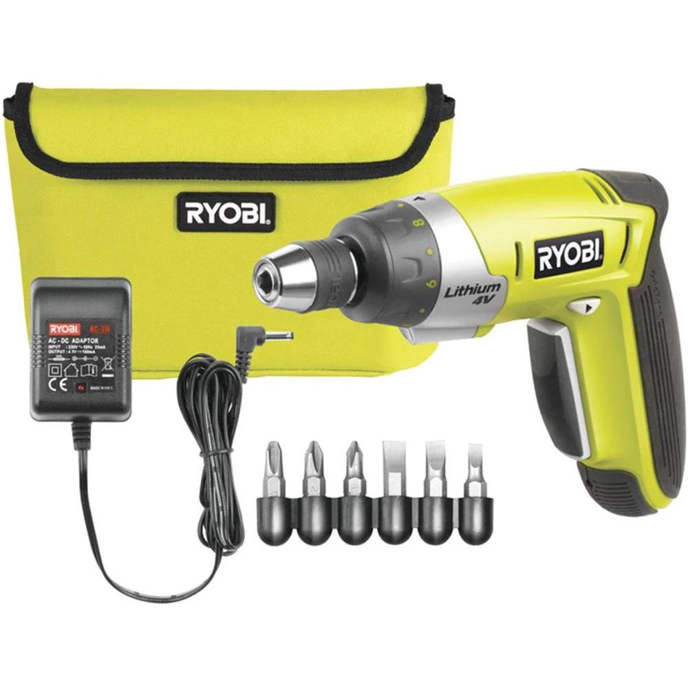 Odvijač na baterije CSD4107BG Ryobi 4 V 1.3 Ah li-ion + baterija + pribor slika