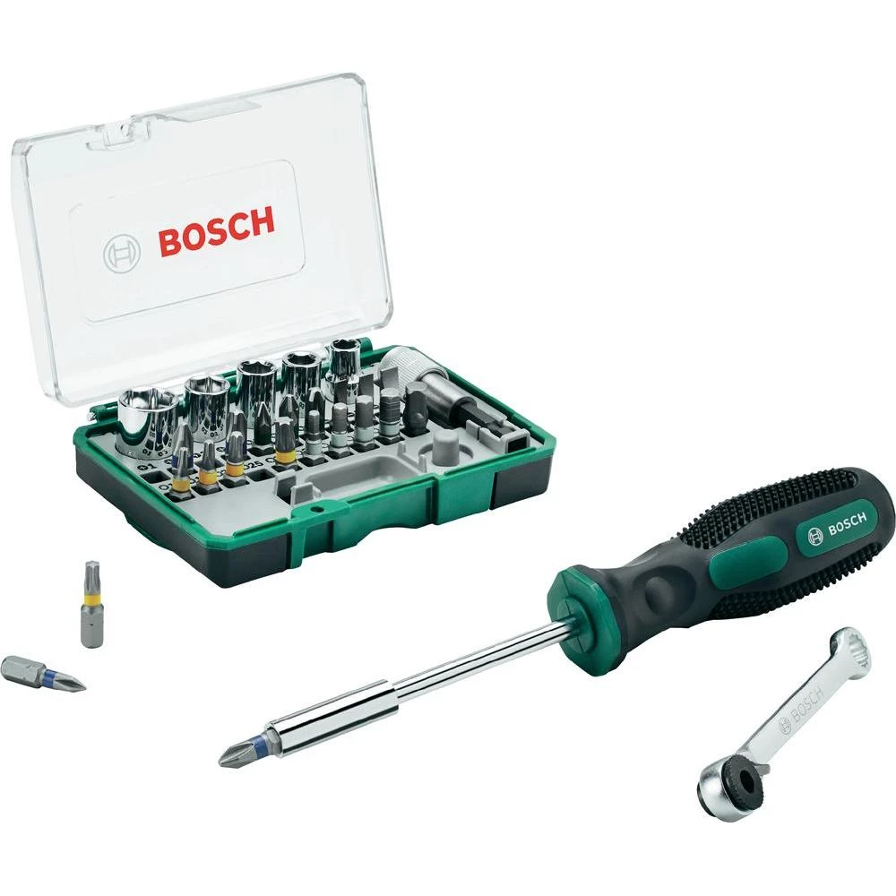 Bosch komplet bitova i zapinjača 28-dijelni s odvijačem za držanje bitova 260701 slika