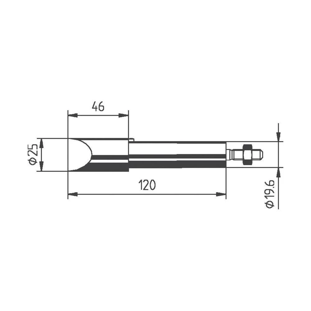 Vrh za lemljenje 302MZ Ersa oblika dlijetla, pojačan, poniklan veličina vrha 25 slika
