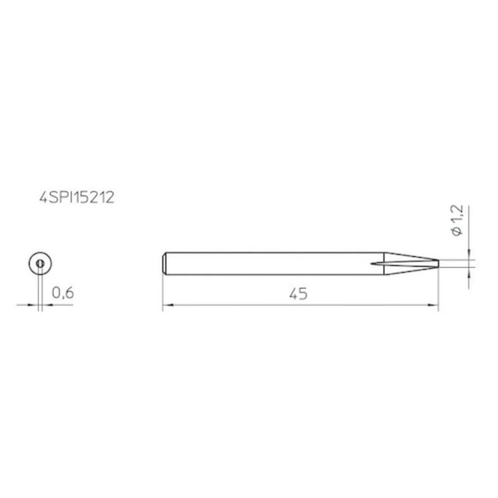 Vrh za lemljenje 4SPI15212-1 Weller oblika dlijetla veličina vrha 1.2 mm sadržaj slika