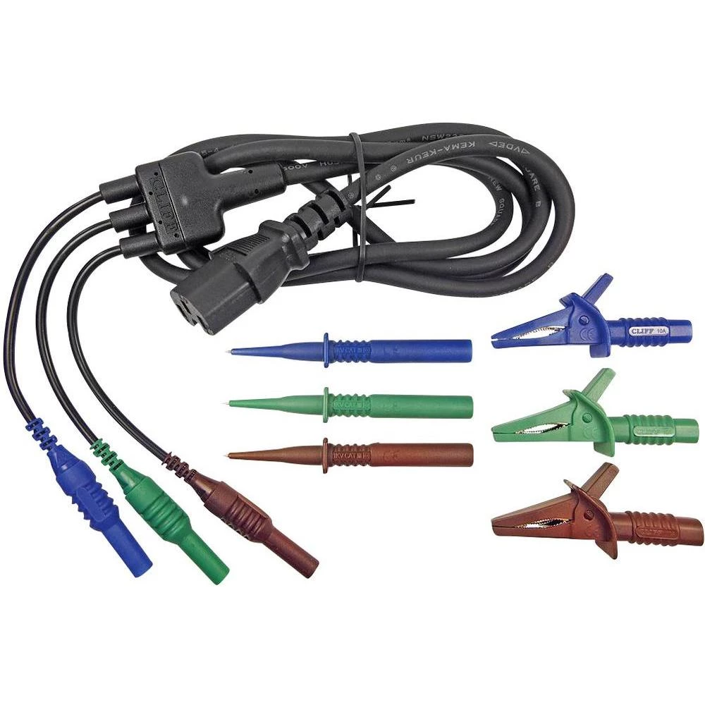 Komplet sigurnosnih mjernih kablova Cliff [utikač 4 mm - utikač za tople uređaje slika