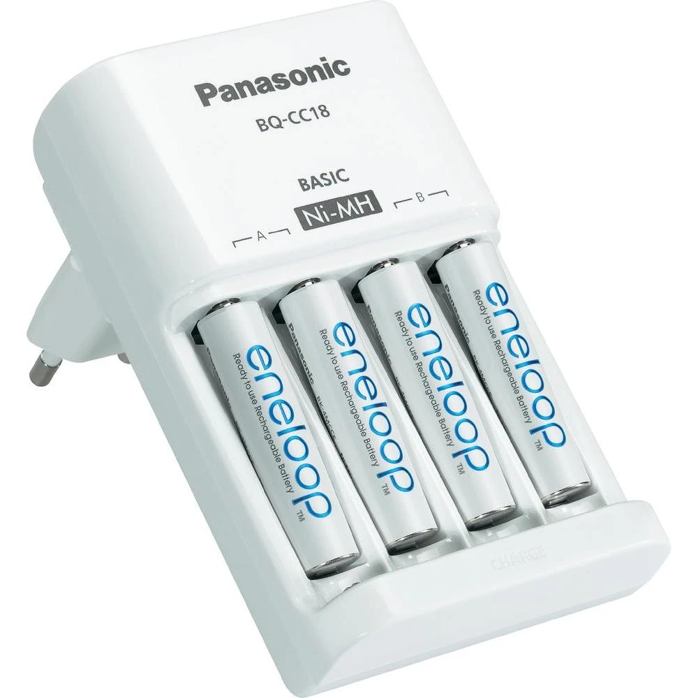 Punjač s utikačem Panasonic BQ-CC18 uklj. 4 eneloop Micro baterije K-KJ18MCC04E slika