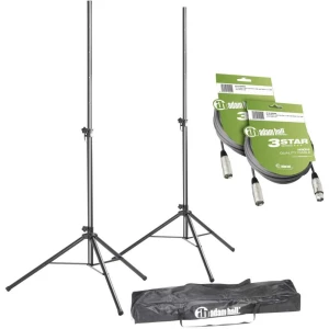 Komplet mikrofonskih stalaka i kablova XLR - set od 2 mikrofonska stalka s torbo slika