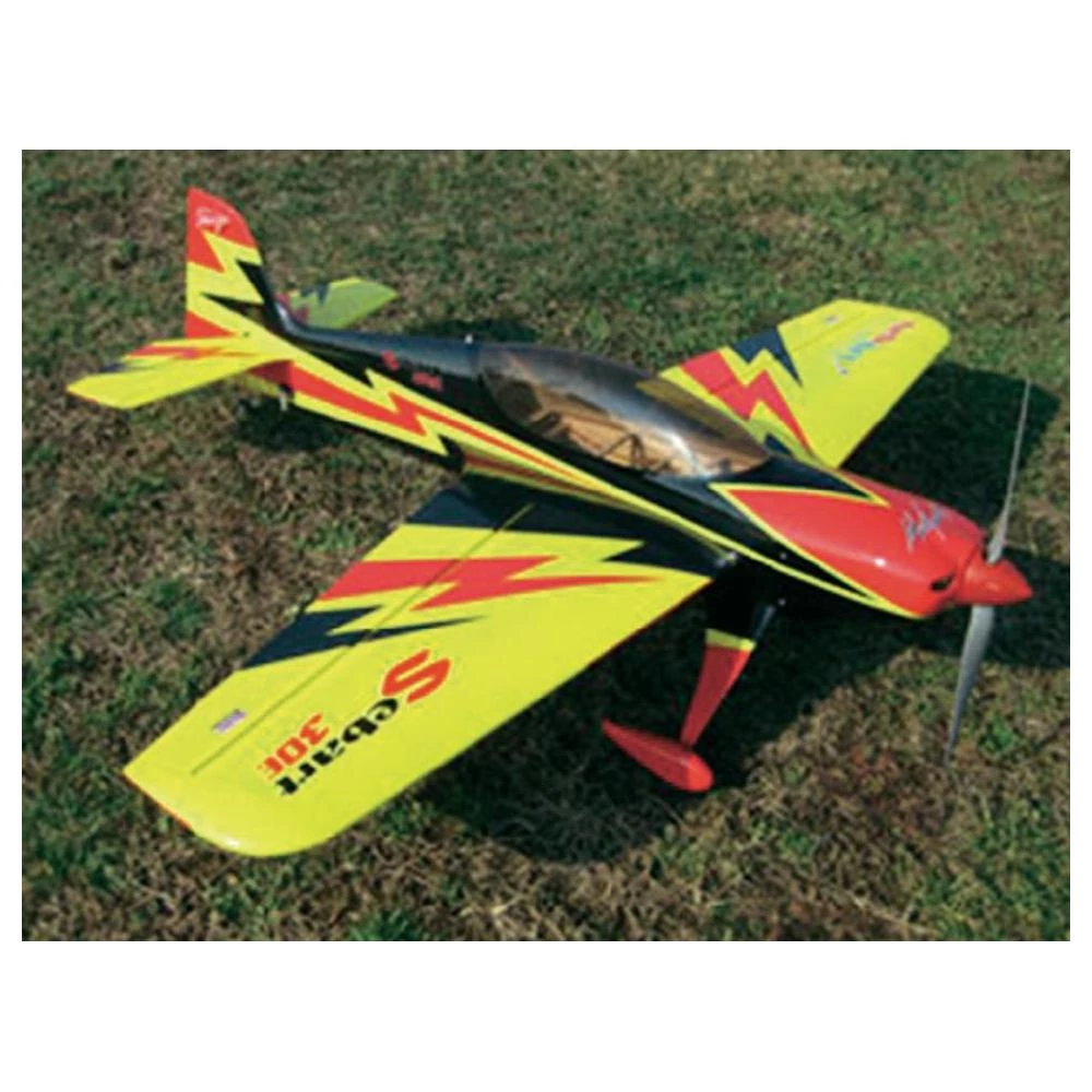 Model zrakoplova Sebart 30E, žuto-crni, komplet za sastavljanje, dužina: 1.320 m slika