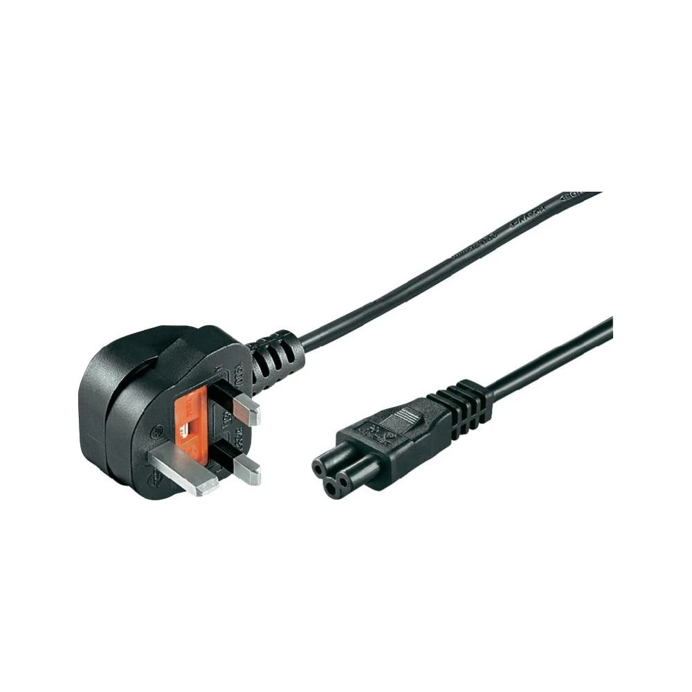 Mrežni kabel za prijenosno računalo [ engleski utikač - trolisni utikač C5] crna slika