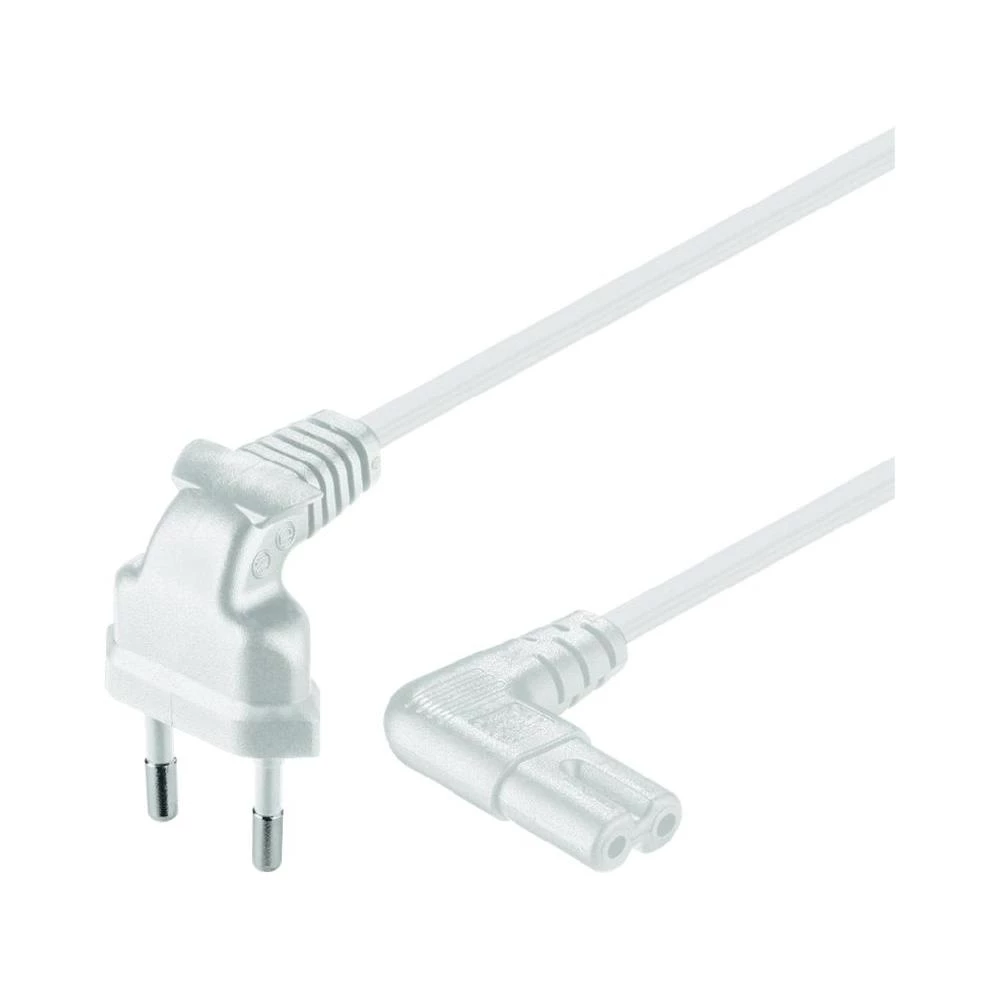 Mrežni kabel [ europski utikač - utikač za male uređaje C7] bijela 1 m Goobay 97 slika