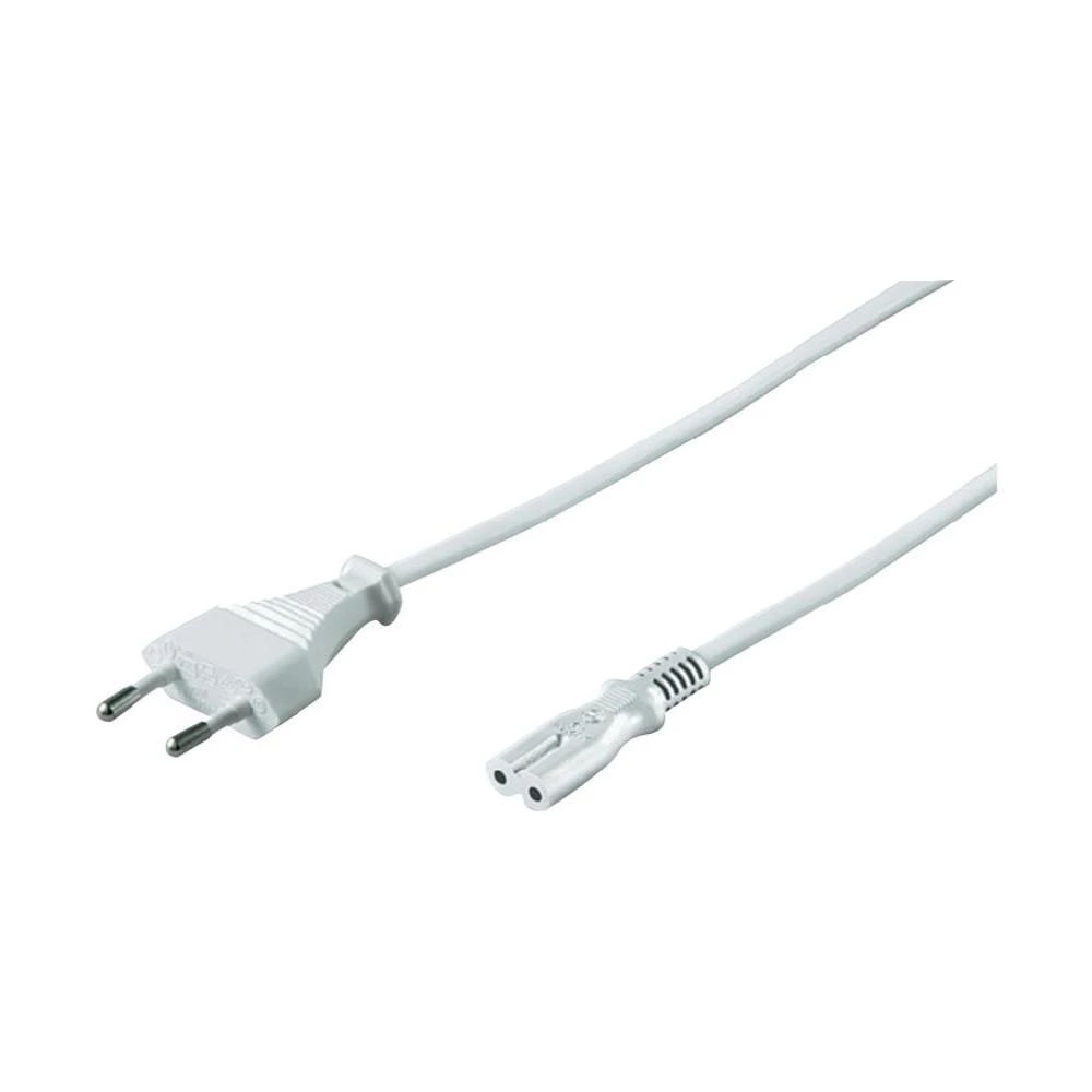 Strujni kabel [ europski utikač - utikač za male uređaje C7] bijela 3 m Goobay 8 slika