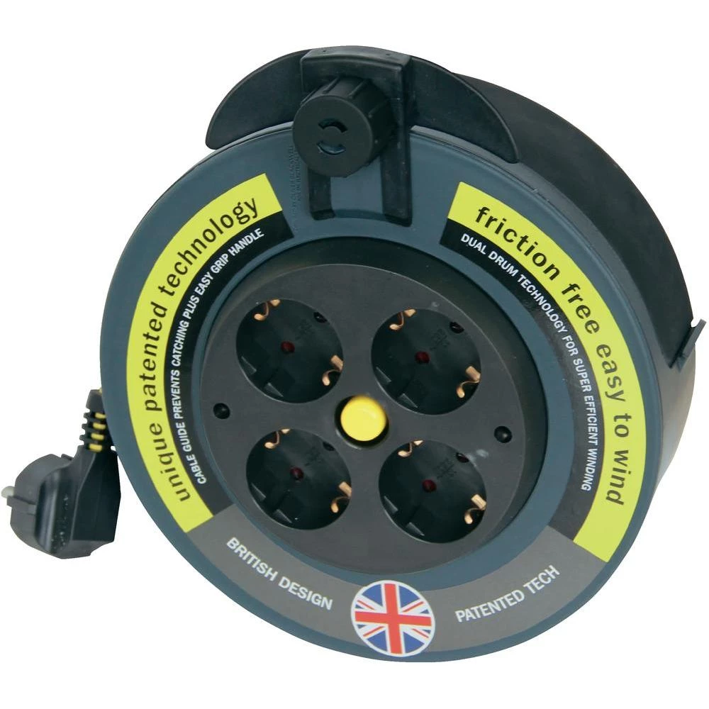 Kabelski bubanj GAO 10 m, žuta, šuko utikač 6896 slika