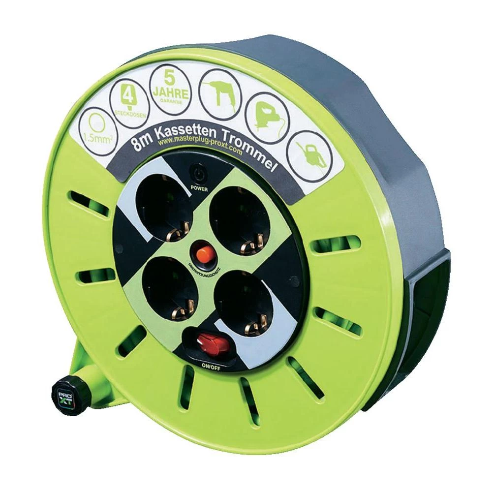 Kabelski bubanj Goobay 8 m, zelena, šuko utikač 51266 slika