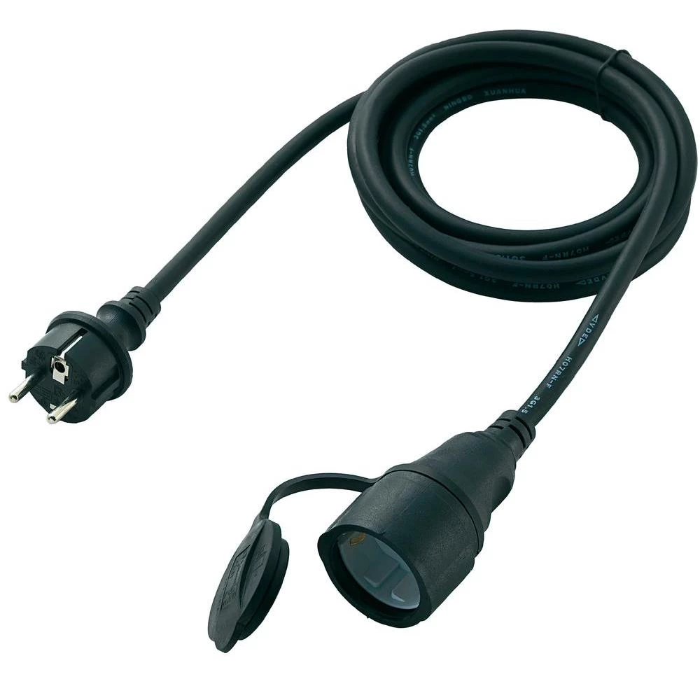 Produžni kabel, 3 m, crne boje, H07RN-F 3G1, 5, IP44 slika
