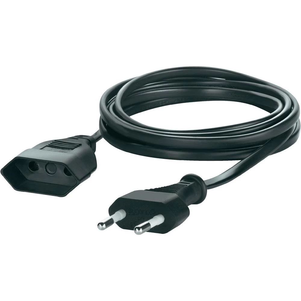 Strujni produžni kabel sygonix [ europski utikač - europska utičnica] crna, 2 m slika
