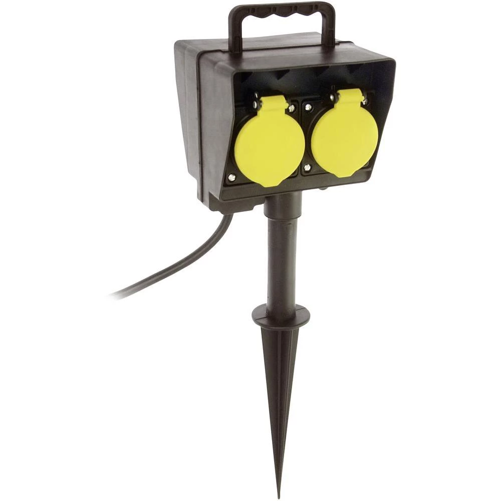 Vrtna utičnica 4-struka, crna, plava, AS Schwabe 60684 slika