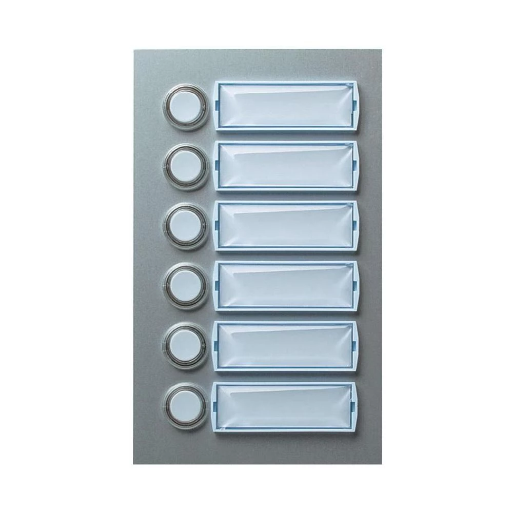 Osvijetljena pločica za zvonjenje za 6 obitelji, Friedland 400115 srebrna (mat, slika