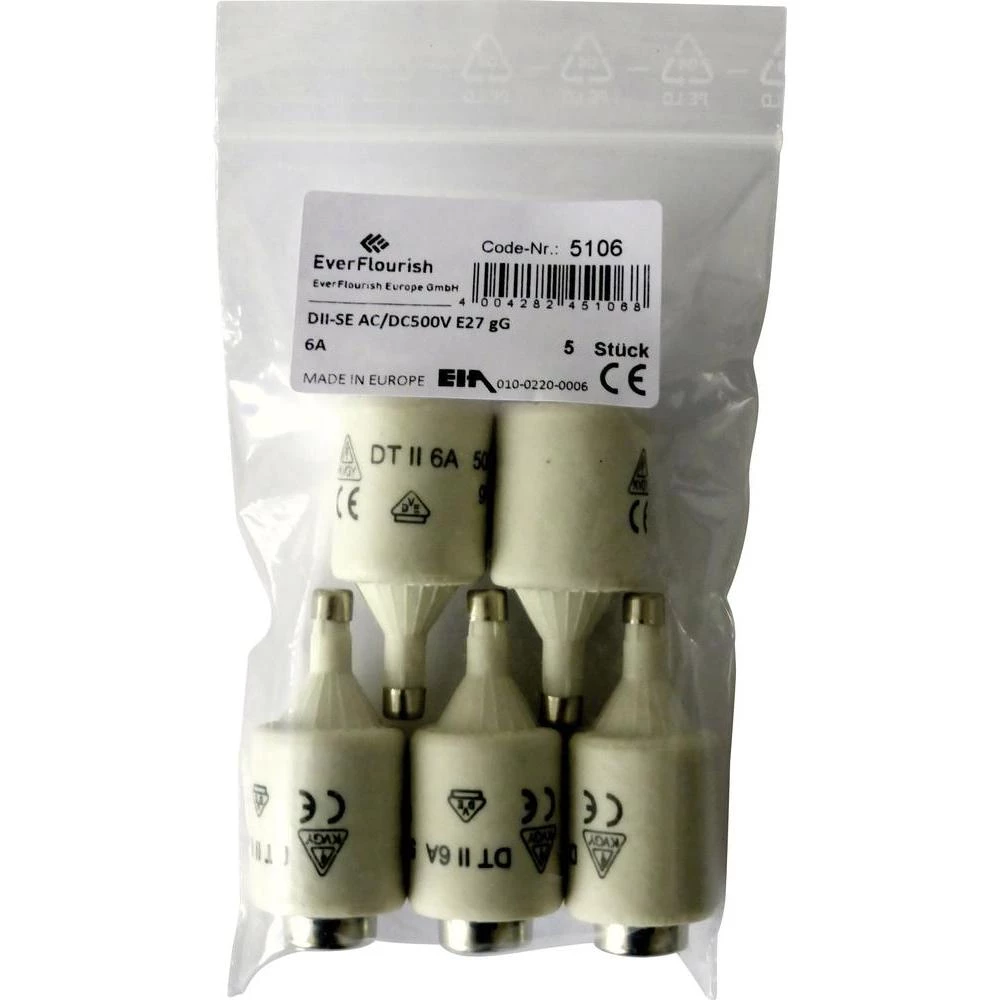 Diazed osigurač veličina osigurača = DII 6 A 500 V slika