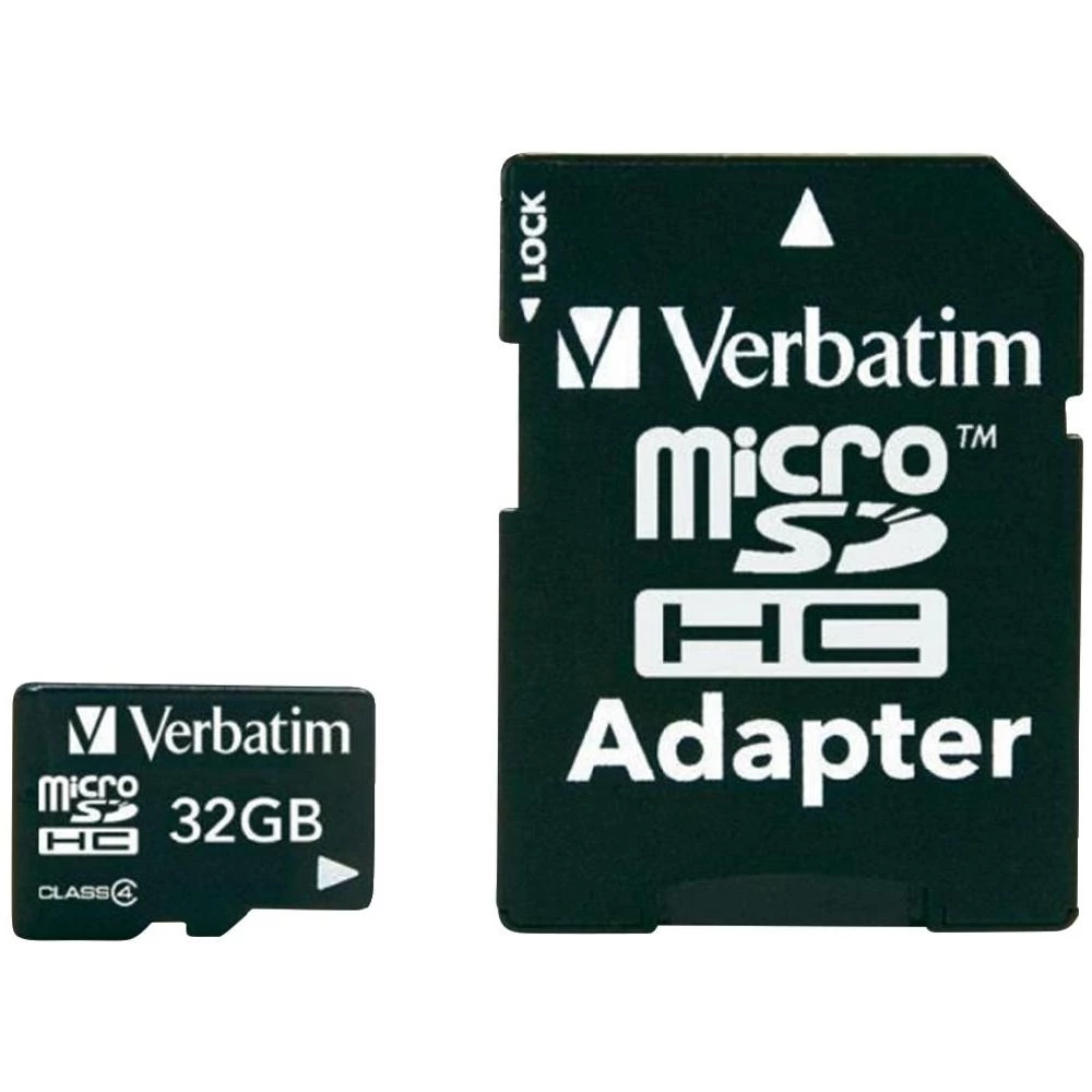 microSDHC kartica Verbatim MICRO SDHC 32GB CL 4 ADAP Class 4 uklj. SD-adapter 32 slika