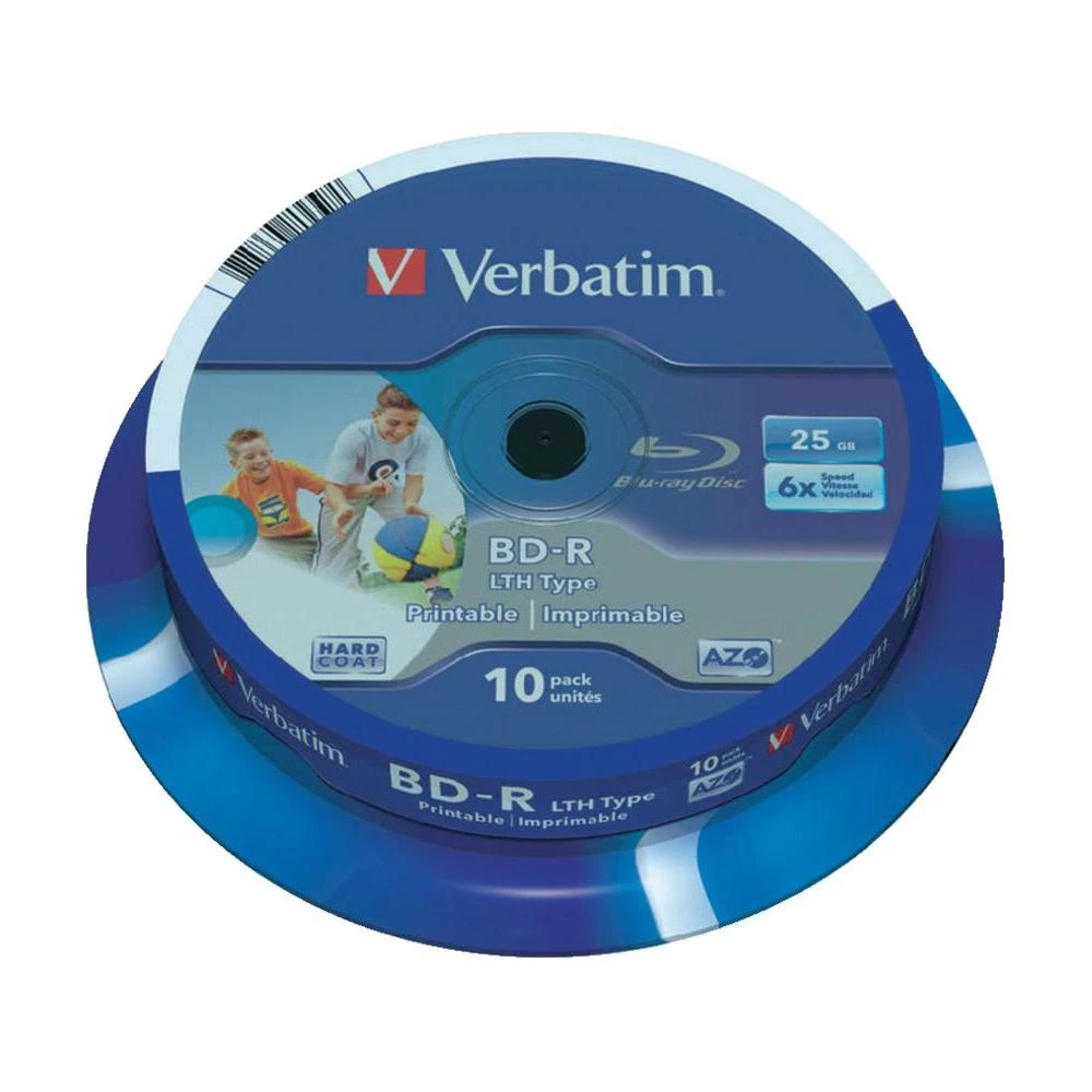 Blu-ray BD-R prazni Verbatim 43751 25 GB 10 kom. okrugla kutija ispisiv slika