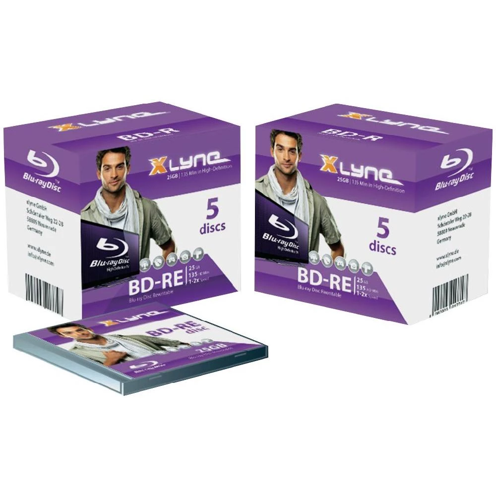 Blu-ray BD-RE prazni Xlyne 8J05001 25 GB 5 kom. kutija slika
