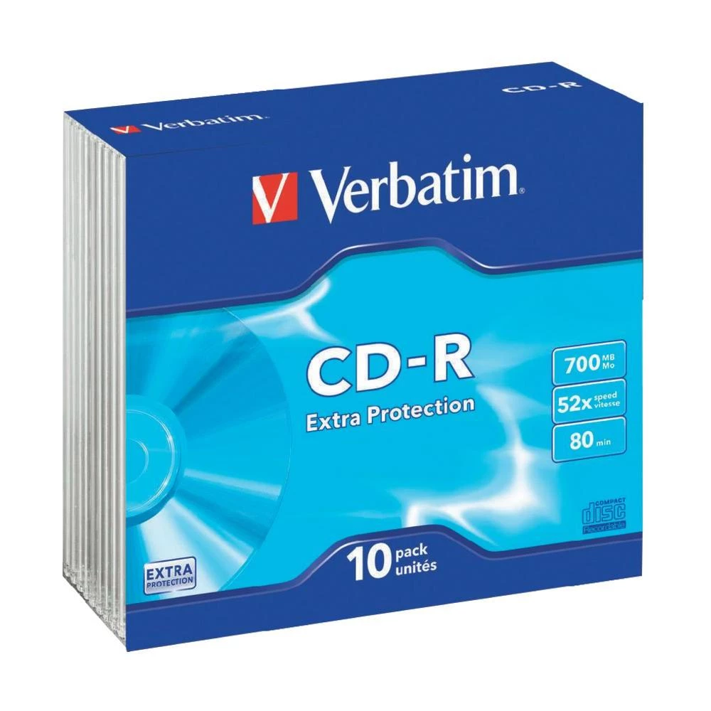 CD-R prazni Verbatim 43415 700 MB 10 kom. tanka kutija slika