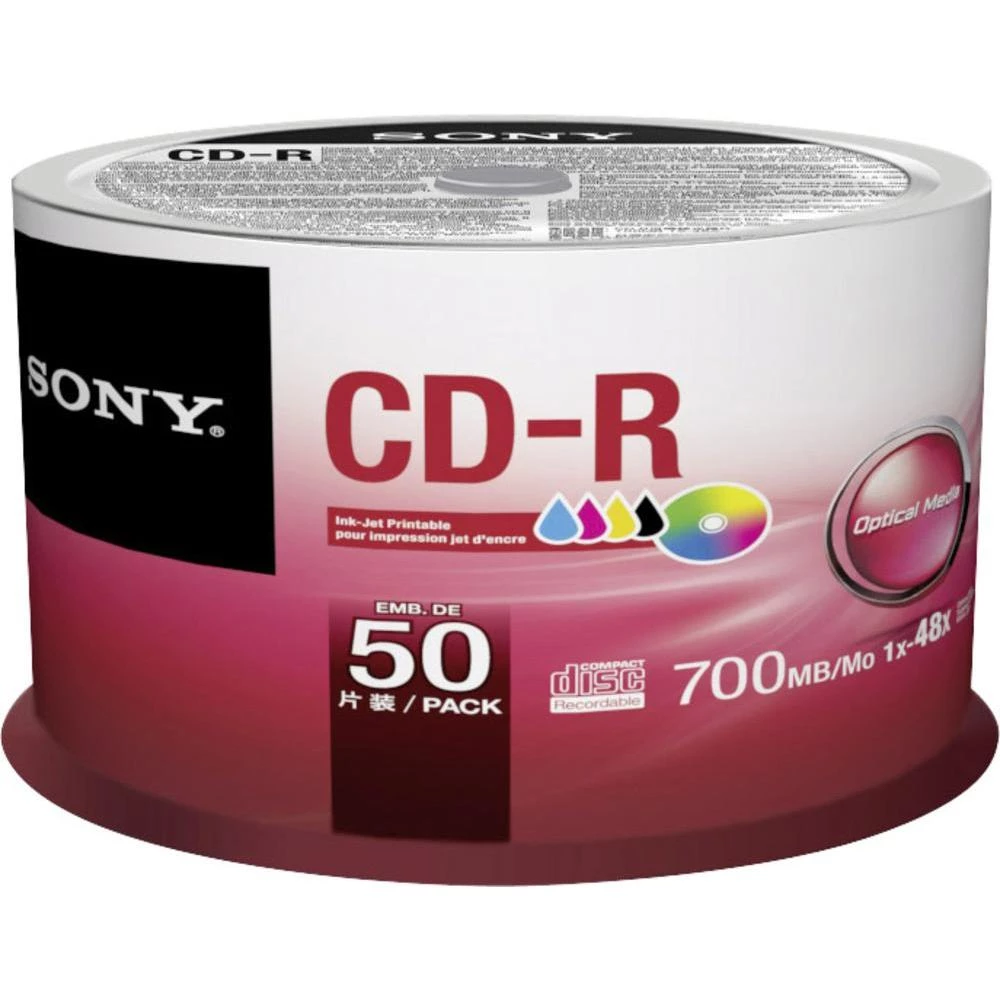 CD-R diskovi Rohling 700 MB Sony 50CDQ80PP 50 kom. okrugla kutija prazni slika