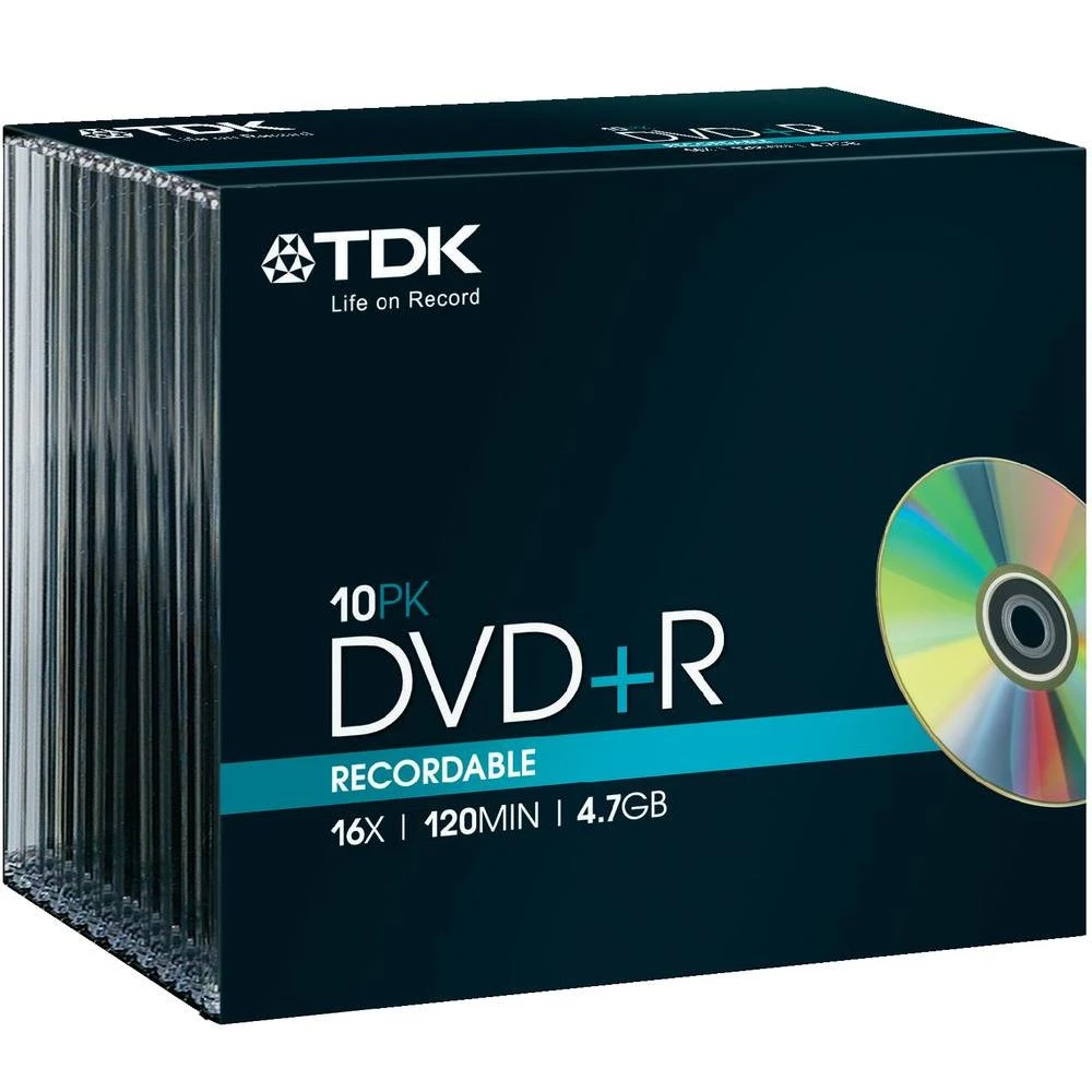 DVD+R prazni TDK DVD+R47MED10 4.7 GB 10 kom. kutija slika