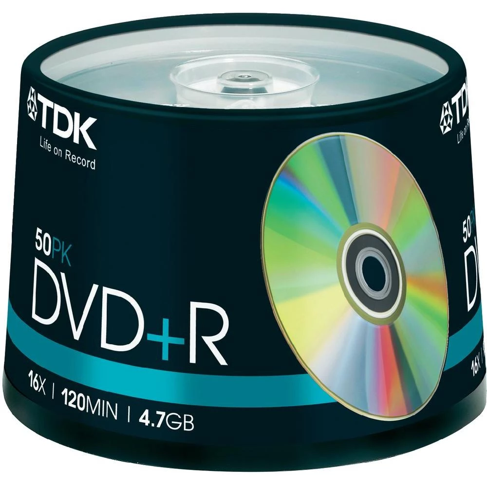 DVD+R prazni TDK DVD+R47CBEC50-V 4.7 GB 50 kom. okrugla kutija slika