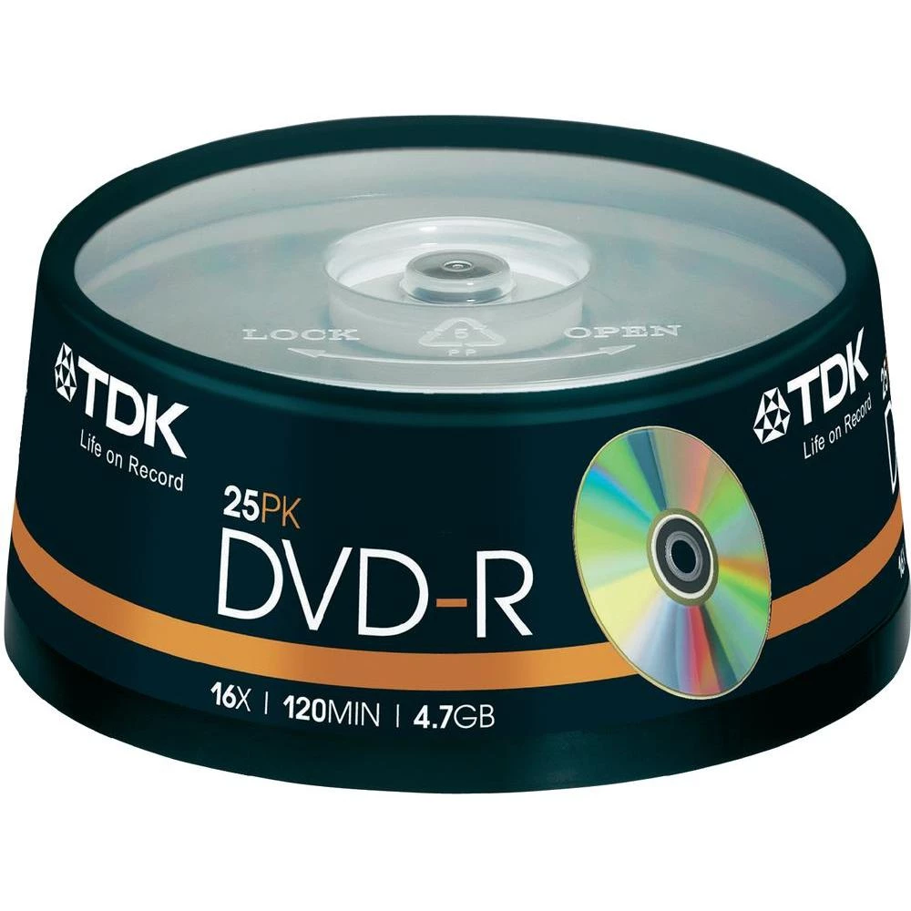 DVD-R prazni TDK DVD-R47CBEC25-6*L 4.7 GB 25 kom. okrugla kutija slika