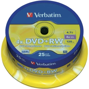DVD+RW prazni Verbatim 43489 4.7 GB 25 kom. okrugla kutija RW slika