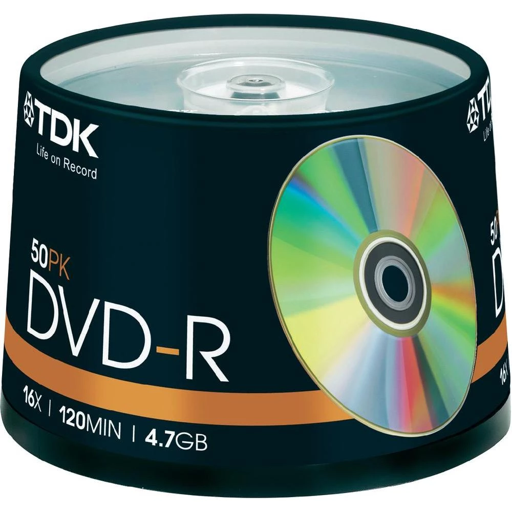 DVD-R prazni TDK DVD-R47CBEC50-V 4.7 GB 50 kom. okrugla kutija slika