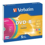 DVD-R prazni Verbatim 43557 4.7 GB 5 kom. tanka kutija Farbig