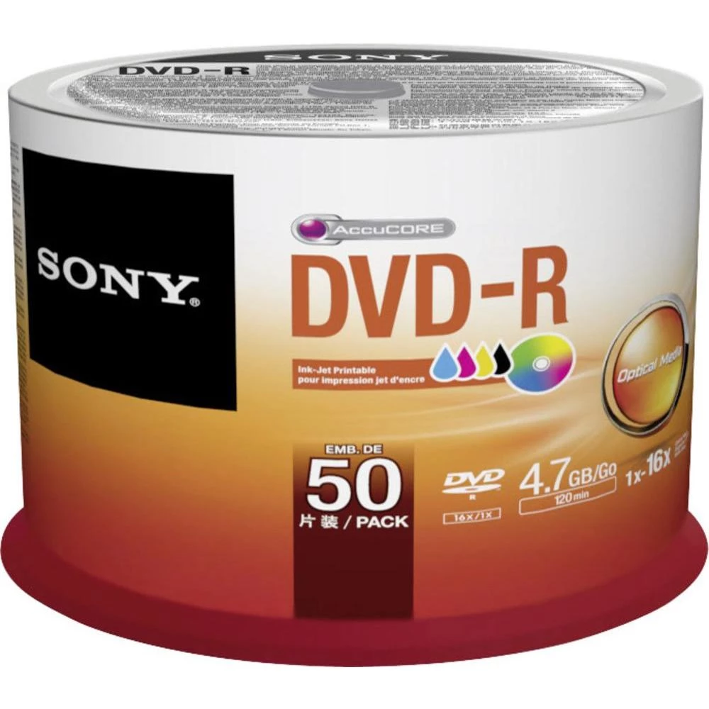 DVD-R diskovi Rohling 4.7 GB Sony 50DMR47PP 50 kom. okrugla kutija prazni slika