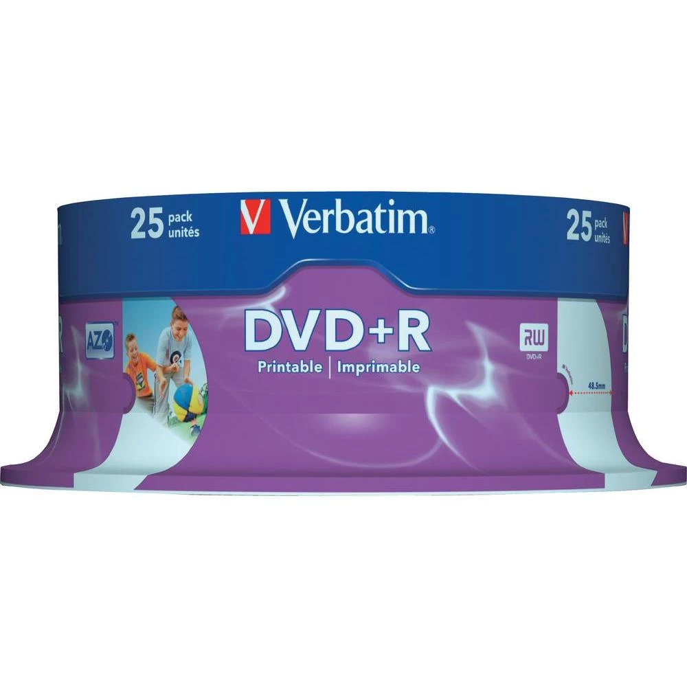DVD+R prazni Verbatim 43539 4.7 GB 25 kom. okrugla kutija ispisiv slika