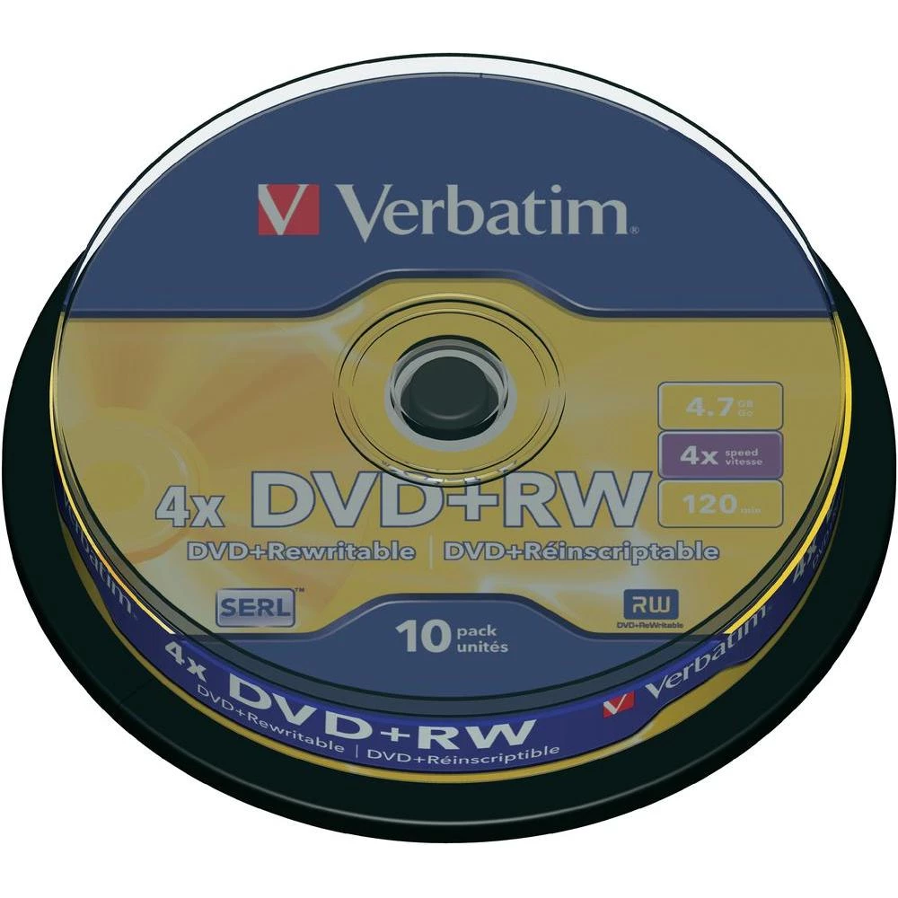 DVD+RW prazni Verbatim 43488 4.7 GB 10 kom. okrugla kutija RW slika