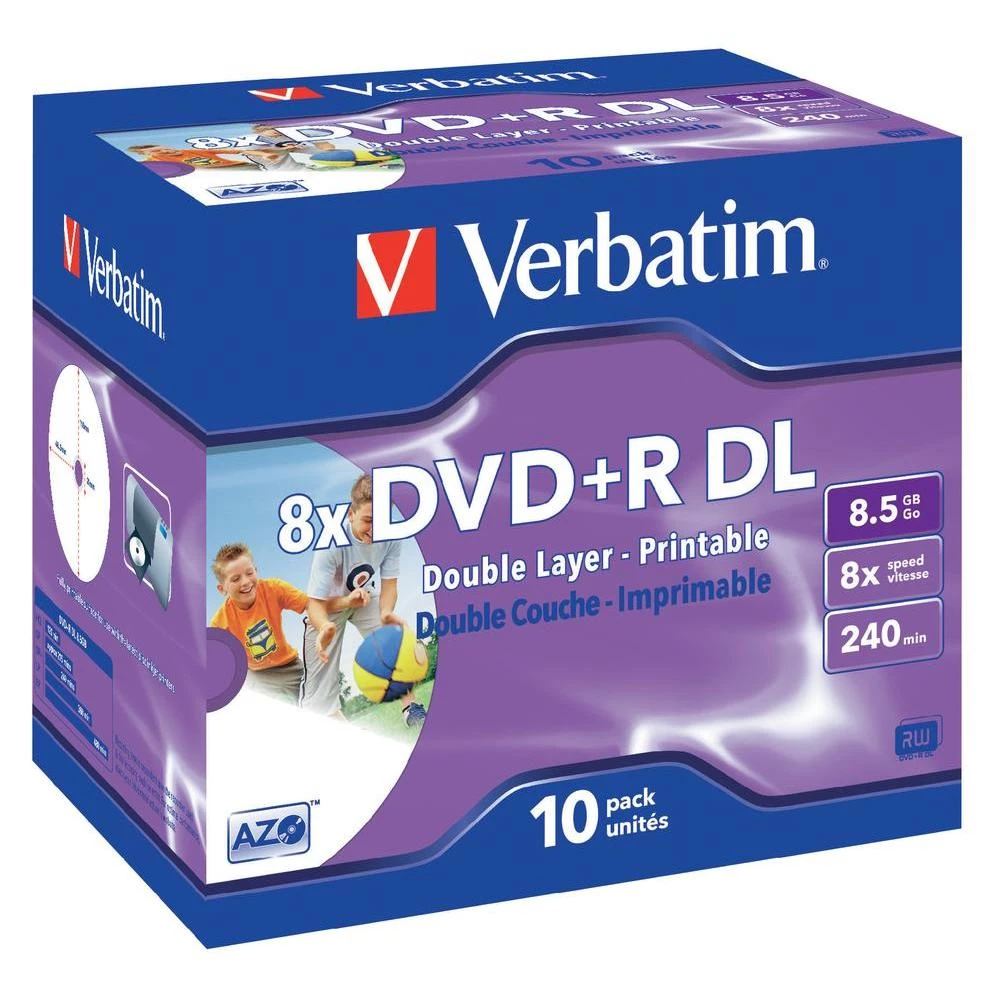 DVD+R DL prazni Verbatim 43665 8.5 GB 10 kom. kutija ispisiv slika