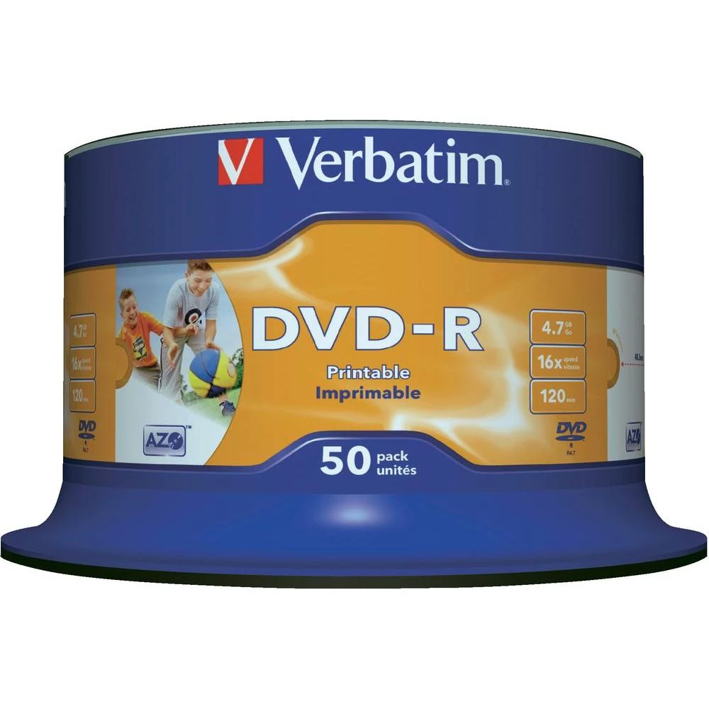 DVD-R prazni Verbatim 43649 4.7 GB 50 kom. okrugla kutija ispisiv slika