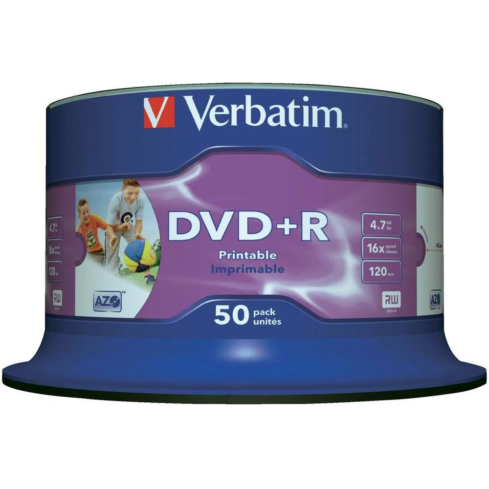 DVD+R prazni Verbatim 43651 4.7 GB 50 kom. okrugla kutija ispisiv slika