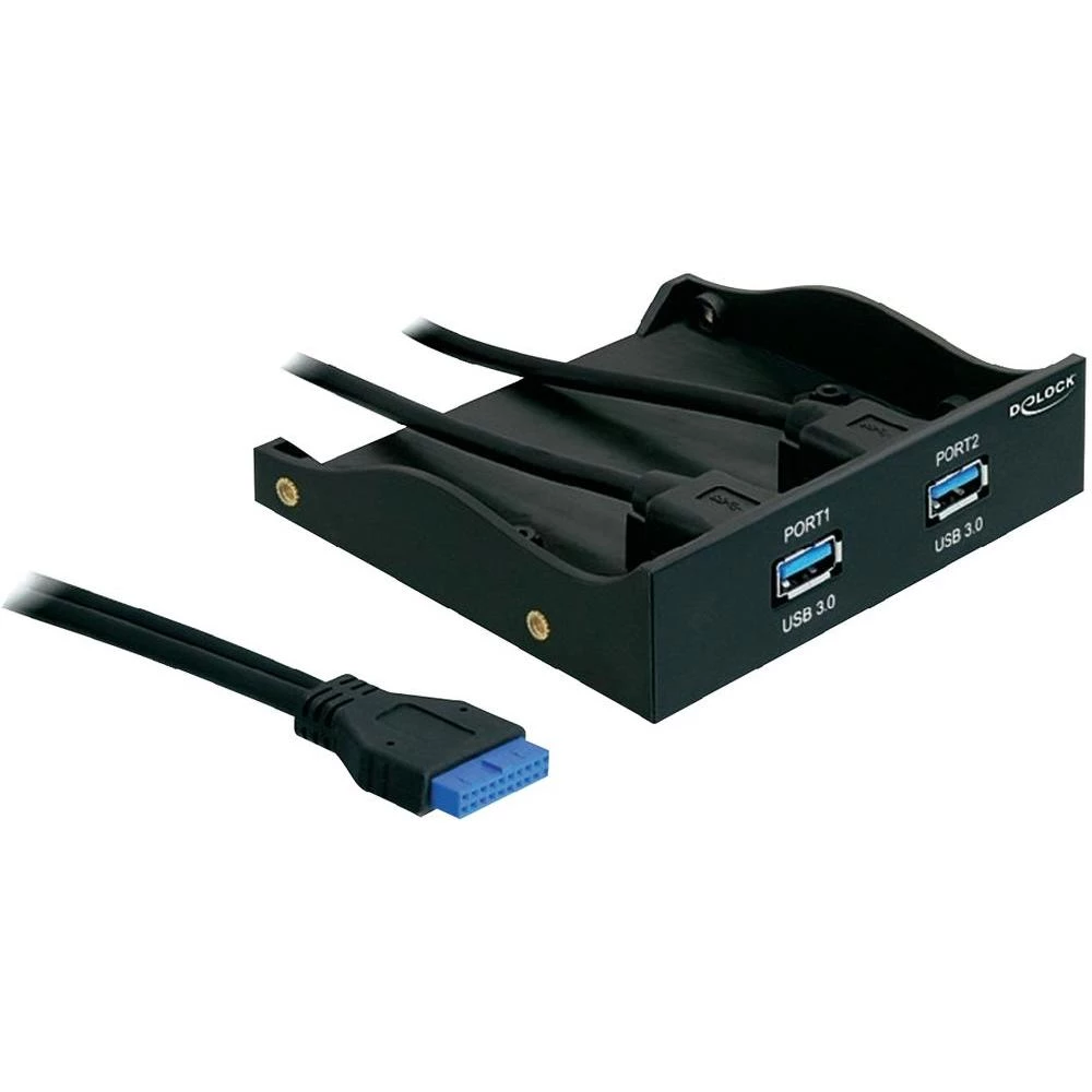 2-portni USB 3.0 hub s prednjim ulazom crni slika