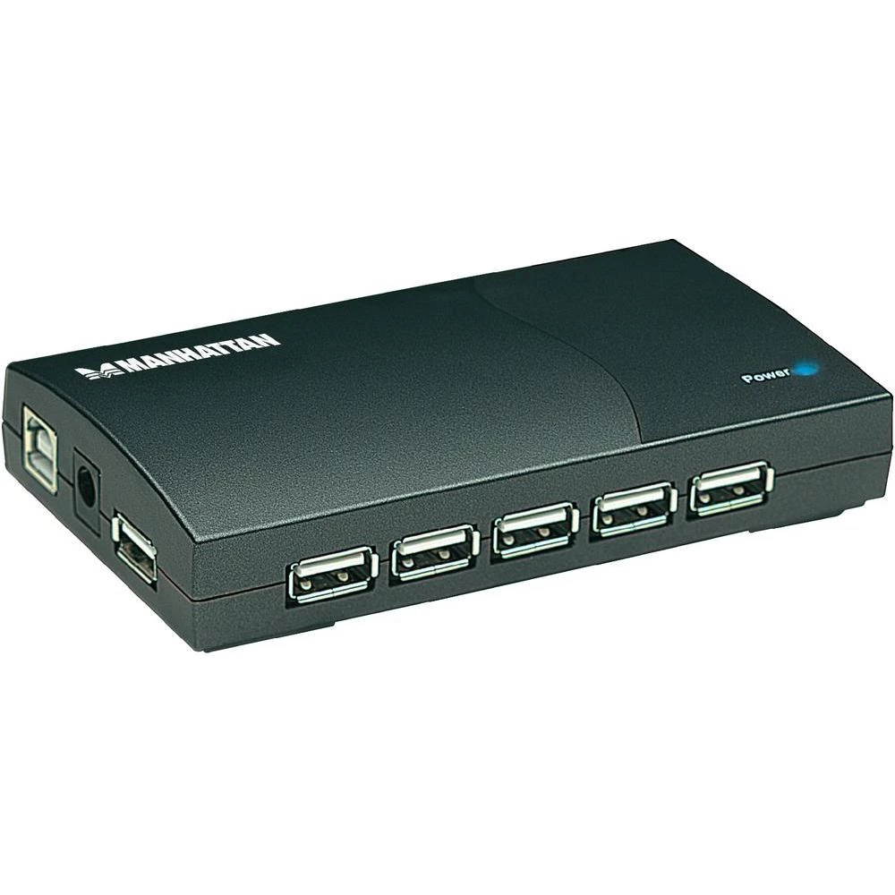 13-portni USB 2.0 hub Manhattan crni slika