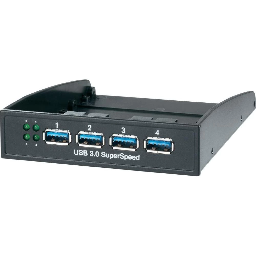 4-portni USB 3.0 hub s prednjim ulazom crni slika