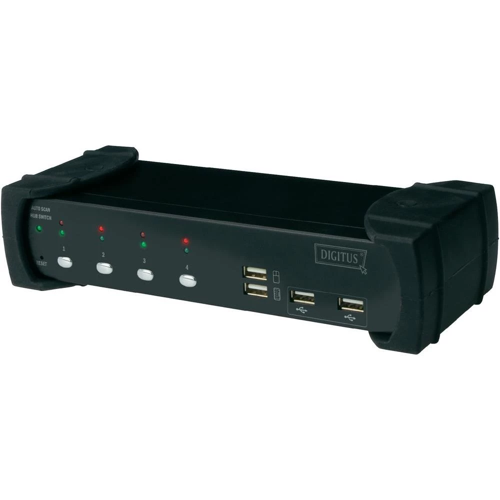 4-portni DVI-Audio-USB-KVM Switch uređaj DIGITUS, s integriranim USB 2.0 hubom slika