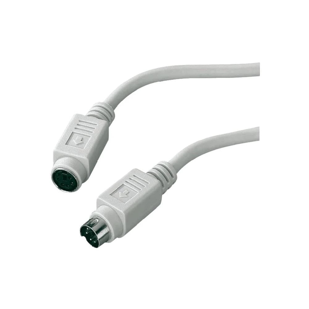 PS/2 produžni kabel za tipkovnicu/miša [1x PS/2 utikač - 1x PS/2 utikač] 2 m siv slika
