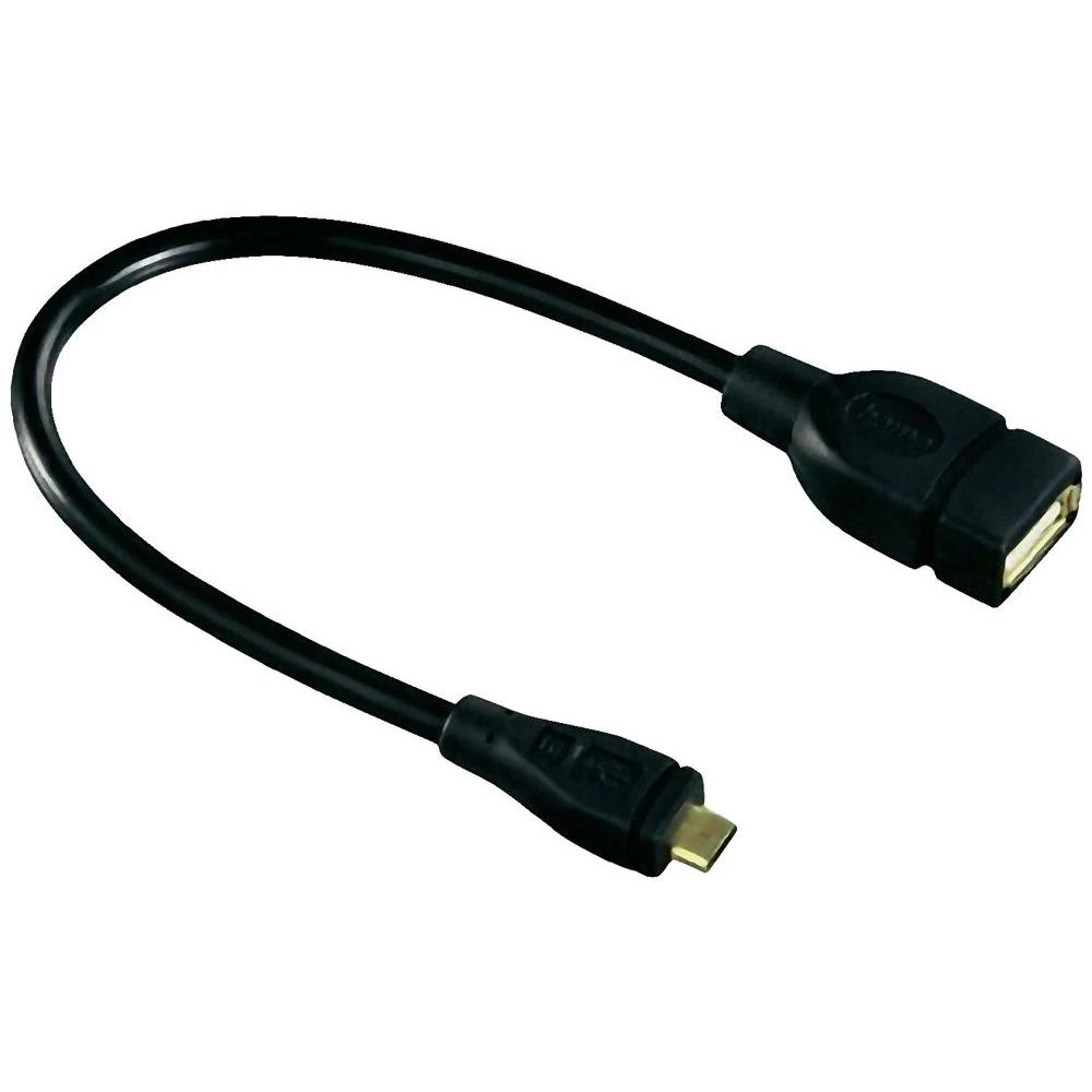 USB 2.0 adapter [1x USB 2.0 utikač Micro-B - 1x USB 2.0 utikač A] crni pozlaćeni slika
