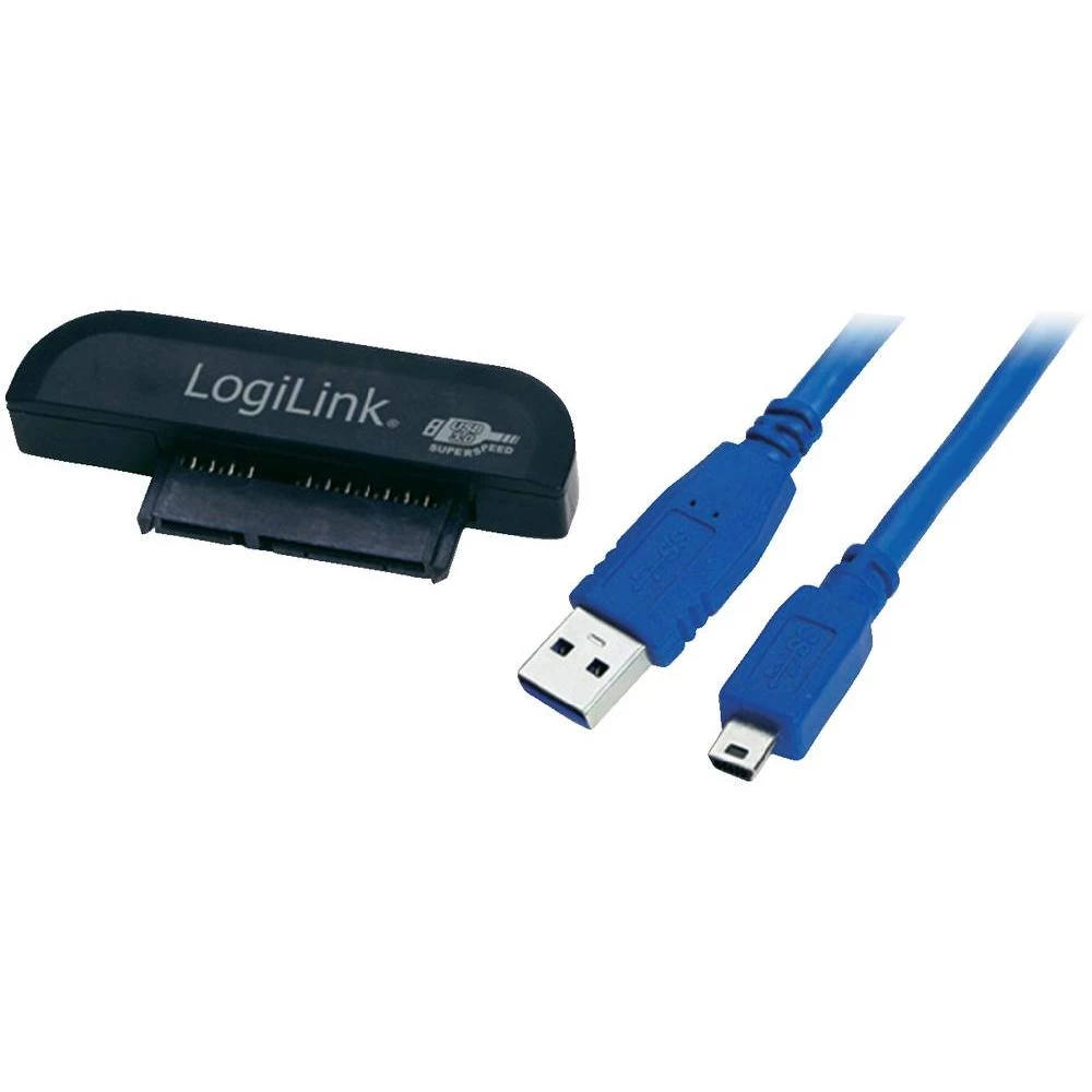 USB 3.0 adapter [1x SATA-kombi utikač 7+15pol. - 1x USB 3.0 utikač A] crni, plav slika