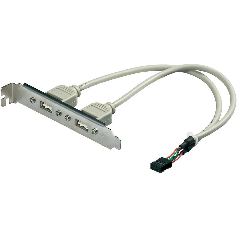 USB 2.0 adapter [1x USB 2.0 utikač intern 8pol. - 2x USB 2.0 utikač A] sivi Goob slika