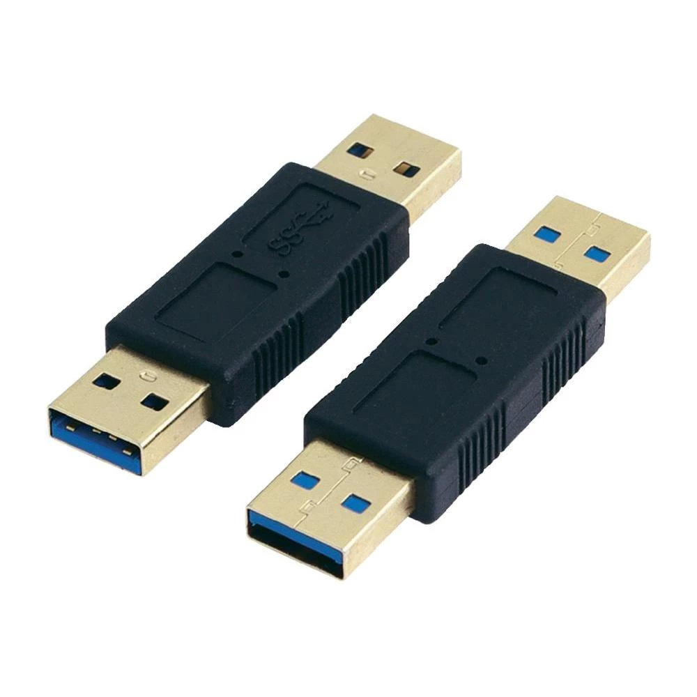 USB 3.0 adapter [1x USB 3.0 utikač A - 1x USB 3.0 utikač A] crni pozlaćeni konta slika