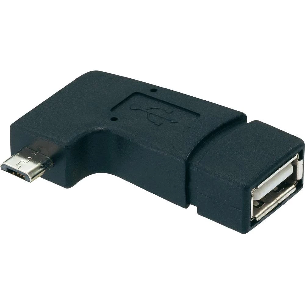 USB 2.0 adapter [1x USB 2.0 utikač Micro-B - 1x USB 2.0 utikač A] crni s OTG fun slika