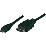 HDMI priključni kabel [1x HDMI-utikač<=> 1x HDMI-utikač D mikro] 2m, crn